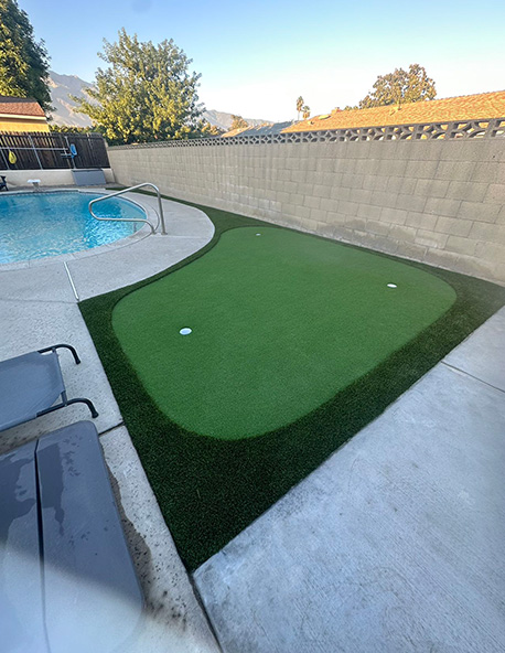 artificial turf installed by the p